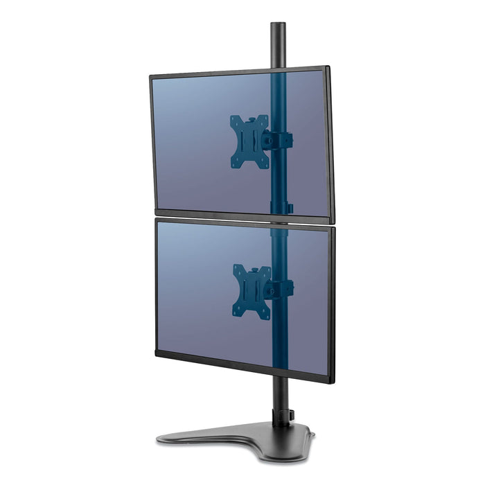 Fellowes Professional Series Freestanding Dual Stacking Monitor Arm, For 32" Monitors, 15.3" x 35.5" x 11", Black, Supports 17 lb