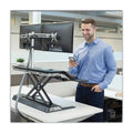 Fellowes Lotus DX Sit-Stand Workstation, 32.75" x 24.25" x 5.5" to 22.5", Black