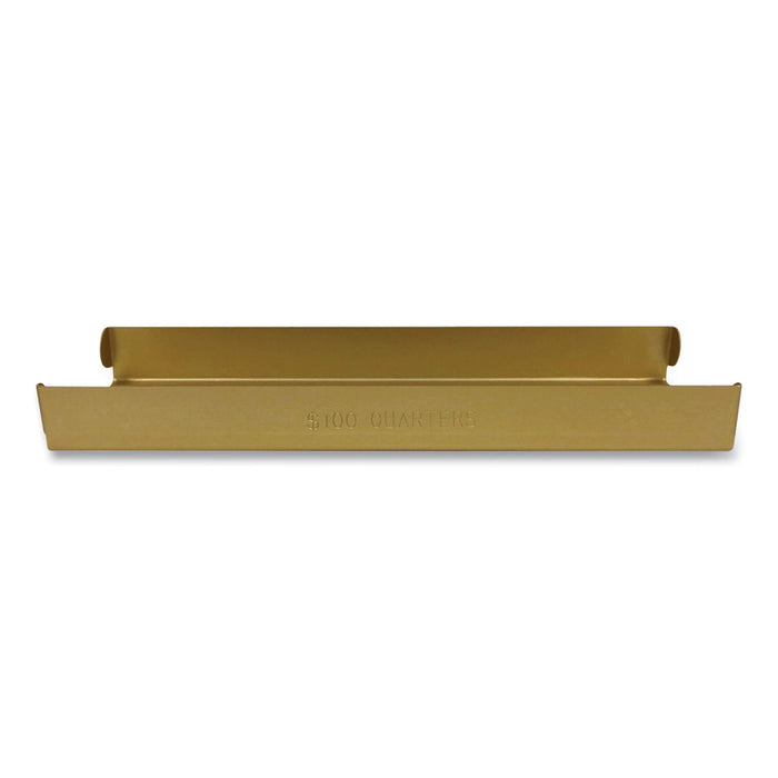 CONTROLTEK Metal Coin Tray, Quarters, Stackable, 3.5 x 10 x 1.75, Orange