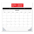 Universal Desk Pad Calendar, 22 x 17, White/Black Sheets, Black Binding, Clear Corners, 12-Month (Jan to Dec): 2023