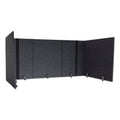 Lumeah Adjustable Desk Screen with Returns, 48 to 78 x 29 x 26.5, Polyester, Ash