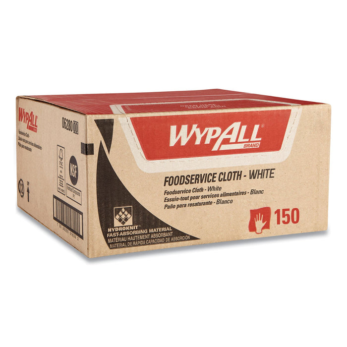 WypAll X80 Foodservice Towel, Kimfresh Antimicrobial Hydroknit, 12.5 x 23.5, White/Blue Stripe, 150/Carton