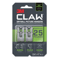 3M Claw Drywall Picture Hanger, Holds 25 lbs, 4 Hooks and 4 Spot Markers, Stainless Steel