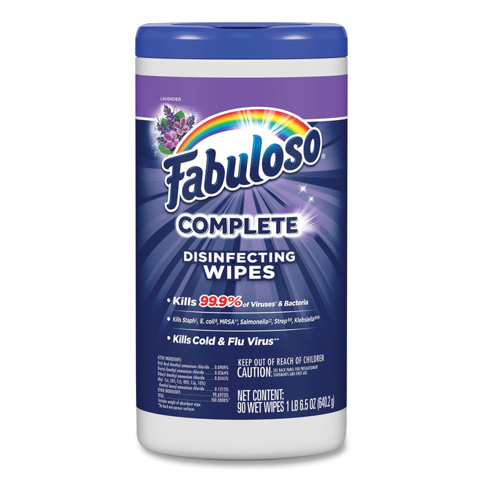 Fabuloso Multi Purpose Wipes, 7 x 7, Lavender, 90/Canister