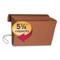 Smead Extra-Wide Expanding Wallets with Elastic Cord, 5.25" Expansion, 1 Section, Elastic Cord Closure, Legal Size, Redrope