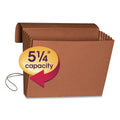 Smead Extra-Wide Expanding Wallets with Elastic Cord, 5.25" Expansion, 1 Section, Elastic Cord Closure, Letter Size, Redrope