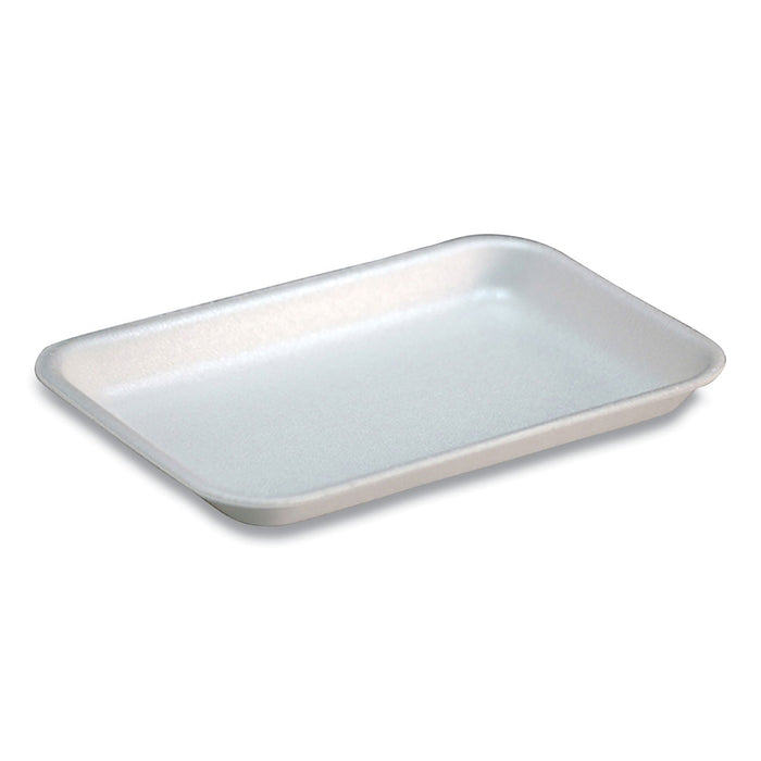 Pactiv Evergreen Supermarket Tray,  #17S, 8.3 x 4.8 x 0.65, White, Foam, 1,000/Carton