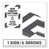 Tabbies BeSafe Carpet Decals, New Traffic Pattern For Your Safety; Please Follow The Signs, 12 x 18, White/Gray, 7/Pack