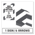 Tabbies BeSafe Carpet Decals, New Traffic Pattern For Your Safety; Please Follow The Signs, 12 x 18, White/Gray, 7/Pack