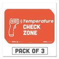 Tabbies BeSafe Messaging Education Wall Signs, 9 x 6,  "Temperature Check Zone", 3/Pack
