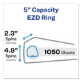 Avery Durable View Binder with DuraHinge and EZD Rings, 3 Rings, 5" Capacity, 11 x 8.5, Black, (9900)