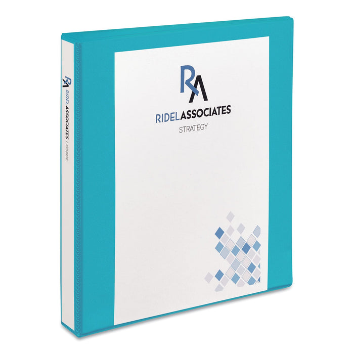 Avery Durable View Binder with DuraHinge and Slant Rings, 3 Rings, 1" Capacity, 11 x 8.5, Aqua
