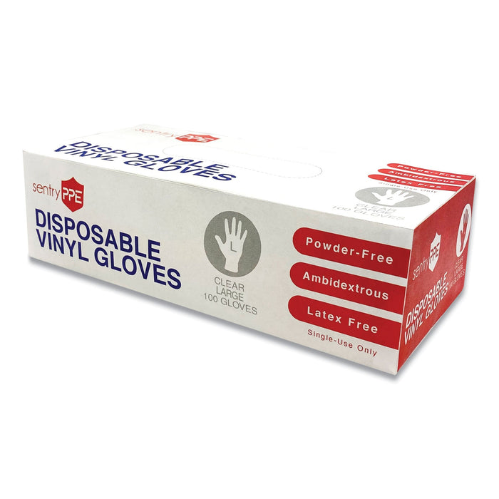 GN1 Single Use Vinyl Glove, Clear, Large, 100/Box, 10 Boxes/Carton
