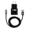 Altec Lansing Fabric Lightning Charging Cable, 3 ft, Black