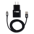 Altec Lansing Fabric Lightning Charging Cable, 3 ft, Black