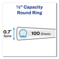 Avery Showcase Economy View Binder with Round Rings, 3 Rings, 0.5" Capacity, 11 x 8.5, White
