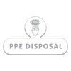 Rubbermaid Medical Decal, PPE DISPOSAL, 9.5 x 5.6, White