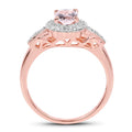 14K Rose Gold Plated 0.73 Carat Genuine Morganite & White Topaz .925 Sterling Silver Ring by Bids.com