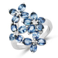 3.40 Carat Genuine Blue Sapphire .925 Sterling Silver Ring by Bids.com