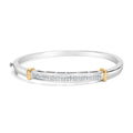 14K Two-Toned Gold Princess Cut Diamond Fashion Bangle (1 cttw, H-I Color, SI1-SI2 Clarity) by Bids.com
