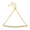 10K Yellow Gold over .925 Sterling Silver 1/10 Cttw Diamond Heart and X-Link 6â€-9â€ Adjustable Bolo Bracelet (H-I Color, I2-I3 Clarity) by Bids.com