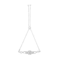 .925 Sterling Silver Diamond Cushion Frame Heart-Sides Twist 4â€-10â€ Adjustable Bolo Tennis Bolo Bracelet (I-J Color, I3 Clarity) by Bids.com