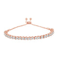 10K Yellow Gold over .925 Sterling Silver 1/4 Cttw Miracle-Set Diamond 4â€-10â€ Adjustable Bolo Tennis Bracelet (I-J Color, I3 Clarity) by Bids.com