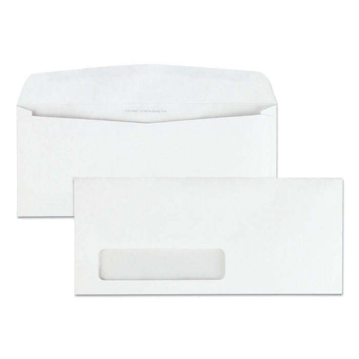 Quality Park Park Ridge Embossed Executive Envelope, Address Window, #10, Commercial Flap, Gummed Closure, 4.13 x 9.5, White, 500/Box