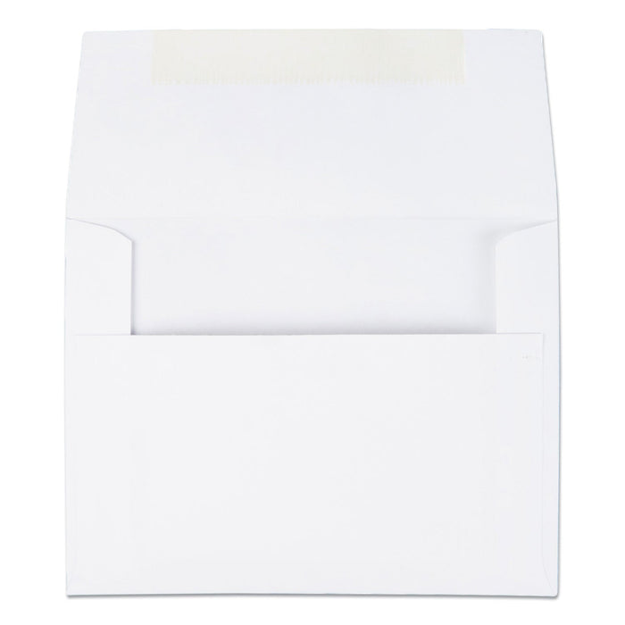 Quality Park Greeting Card/Invitation Envelope, A-2, Square Flap, Gummed Closure, 4.38 x 5.75, White, 100/Box