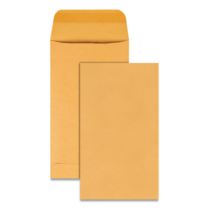 Quality Park Kraft Coin and Small Parts Envelope, 20 lb Bond Weight Kraft, #5 1/2, Square Flap, Gummed Closure, 3.13 x 5.5, Brown, 500/Box