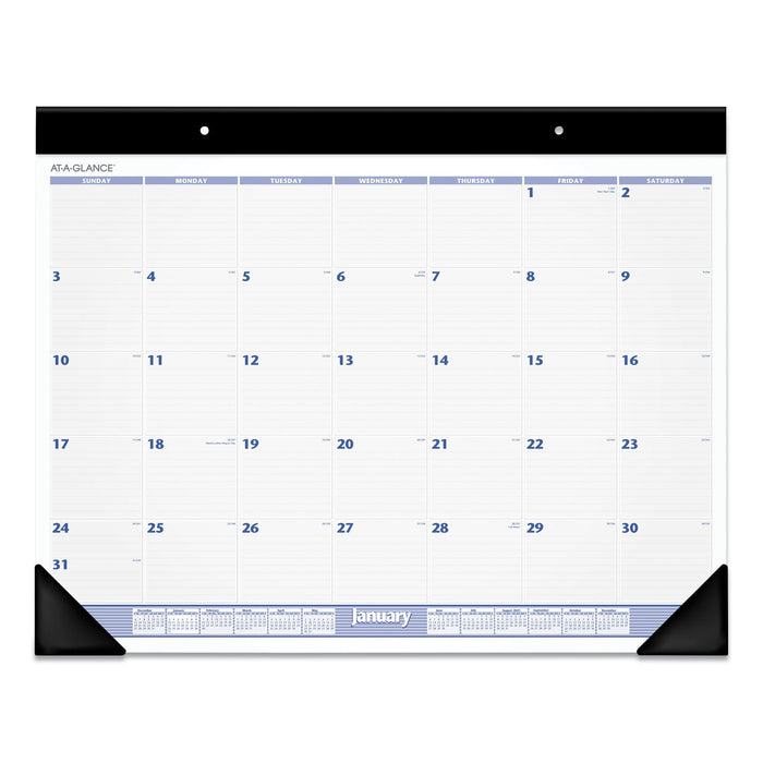 AT-A-GLANCE Desk Pad, 24 x 19, White Sheets, Black Binding, Black Corners, 12-Month (Jan to Dec): 2023