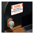 Tabbies BeSafe Messaging Repositionable Wall/Door Signs, 9 x 6, Please Wipe Down All Surfaces You Touch, White, 3/Pack