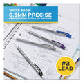 Paper Mate Write Bros Mechanical Pencil, 0.5 mm, HB (#2), Black Lead, Silver Barrel with Assorted Clip Colors, 24/Pack