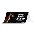 Tabbies BeSafe Messaging Table Top Tent Card, 8 x 3.87, Sorry! Area Closed Thank You For Keeping A Safe Distance, Black, 10/Pack