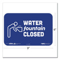 Tabbies BeSafe Messaging Education Wall Signs, 9 x 6,  "Water Fountain Closed", 3/Pack