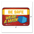 Tabbies BeSafe Messaging Education Wall Signs, 9 x 6,  "Be Safe, Wear A Mask", 3/Pack