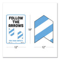 Tabbies BeSafe Messaging Education Floor Arrows and Wall Sign, Follow The Arrows For Your Safety, 12x18, White/Blue, 6 Arrows, 1 Sign