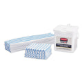 Rubbermaid Disposable Microfiber Cleaning Cloths, 12 x 12, Blue/White Stripes, 600/Pack