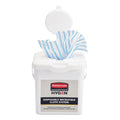 Rubbermaid Disposable Microfiber Charging Bucket, 7.92 x 7.75 x 7.44, White, 4/Carton
