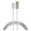 Altec Lansing Fabric Lightning Charging Cable, 6 ft, White