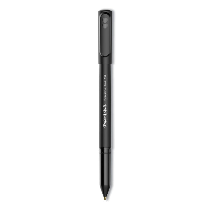 Paper Mate Write Bros. Ballpoint Pen, Stick, Fine 0.8 mm, Black Ink, Black Barrel, Dozen