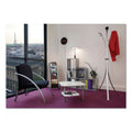 Alba Literature Floor Rack, 6 Pocket, 13.33w x 19.67d x 36.67h, Silver Gray/Black