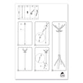 Alba Cafe Wood Coat Stand, Ten Peg/Five Hook, 21.67w x 21.67d x 69.33h, Espresso Brown