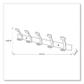 Alba Wooden Coat Hook, Five Wood Peg Wall Rack, Brown/Silver