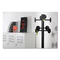 Alba Stan3 Steel Coat Rack, Stand Alone Rack, Eight Knobs, 15w x 15d x 69.3h, Black