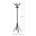 Alba Cafe Wood Coat Stand, Ten Peg/Five Hook, 21.67w x 21.67d x 69.33h, Espresso Brown