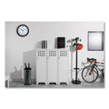 Alba Stan3 Steel Coat Rack, Stand Alone Rack, Eight Knobs, 15w x 15d x 69.3h, Black