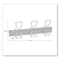 Alba Wall-Mount Coat Hooks, Metal, Silver, 22 lb, 18.11" x 2.95" x 6.45"