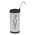 Alba Triangular Umbrella Stand, Steel, 10.25w x 10.25d x 23.67h, Silver/Black
