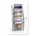 Alba Wall Literature Display, 13w x 3.5d x 28.5h, Silver Gray/Translucent
